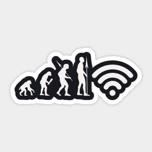 Wifi Evolution Internet Junkie Nerd Sticker